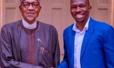 President Buhari and Kenneth Omeruo
