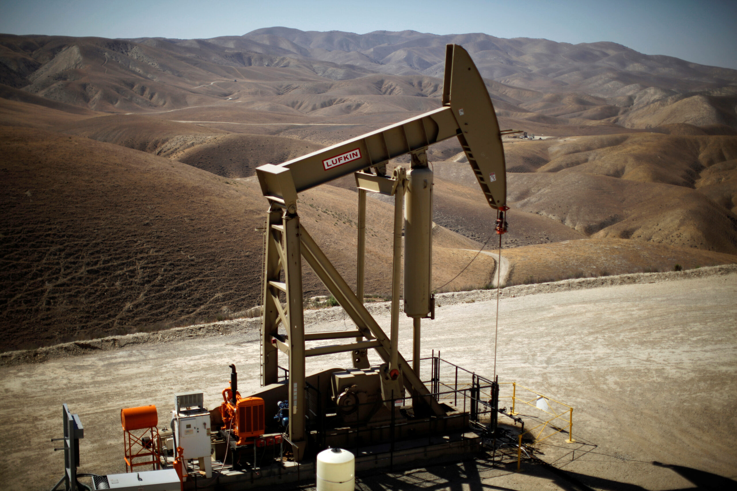 A pumpjack brings oil to the surface in the Monterey Shale, California