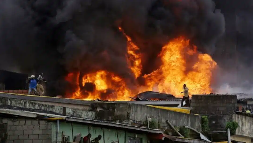 Alaba International Market on Fire