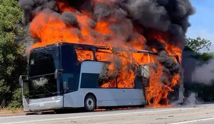 Sudan-War Bus on Fire