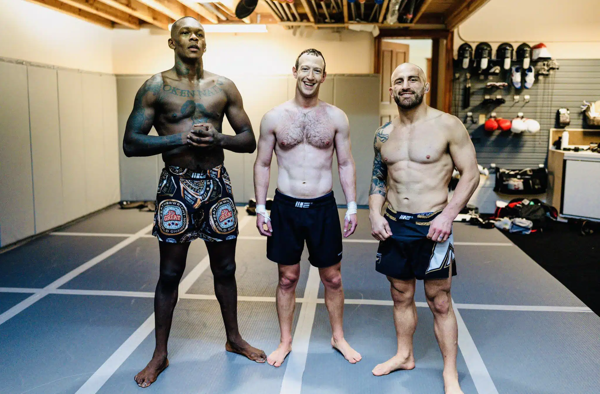 Israel Adesanya, Mark Zuckerberg and Elon Musk