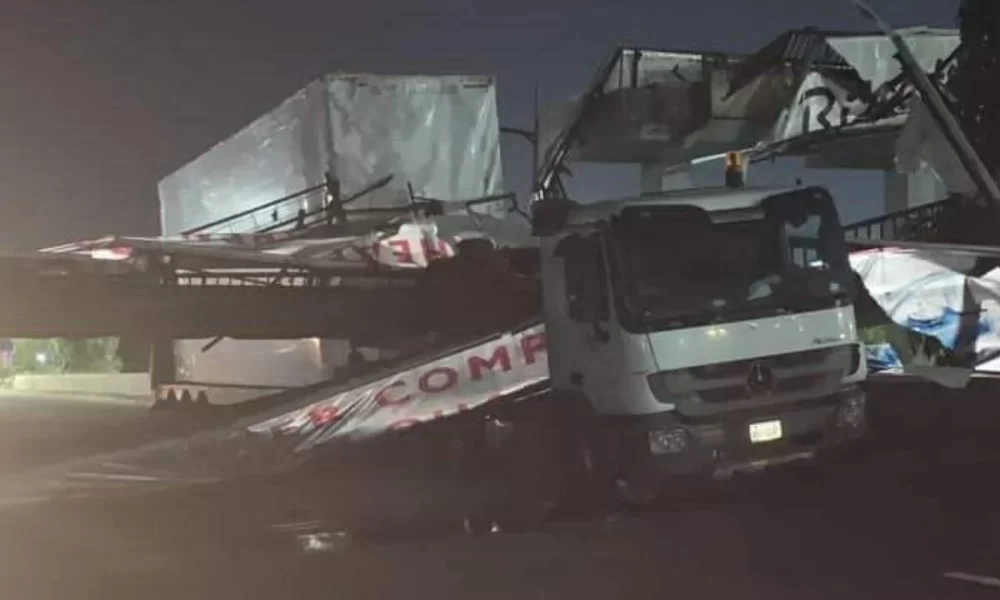 How Truck Destroyed Pedestrian Bridge In Lagos