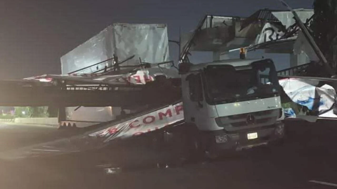 How Truck Destroyed Pedestrian Bridge In Lagos