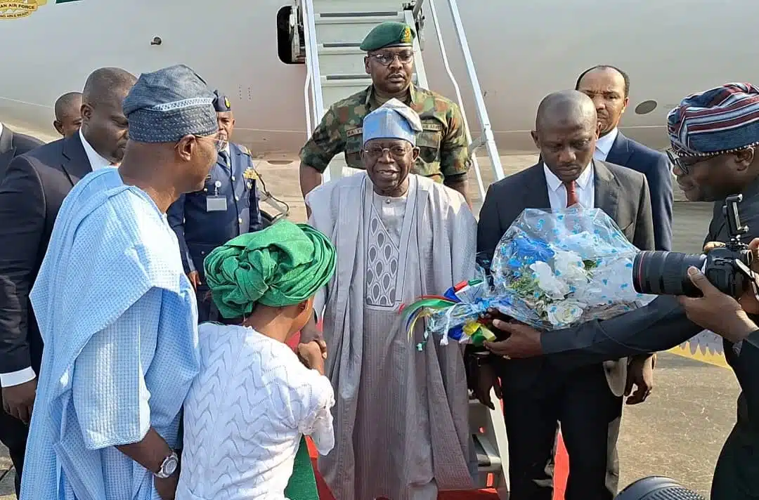 Lagos-Calabar Highway: Tinubu Arrives Lagos Ahead Of Inauguration