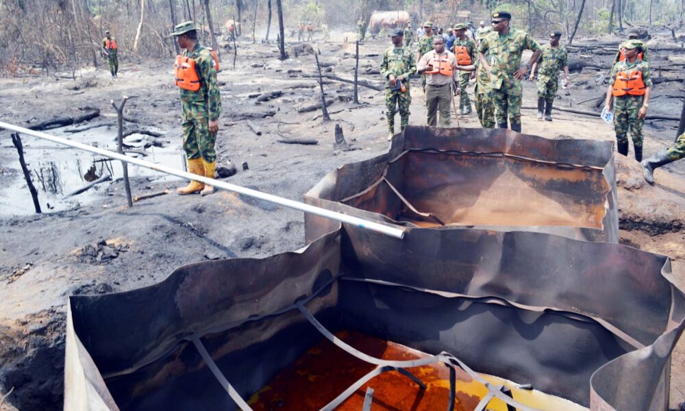 NAF Destroys 13 Illegal Refining Sites, Seven Boats In Rivers State