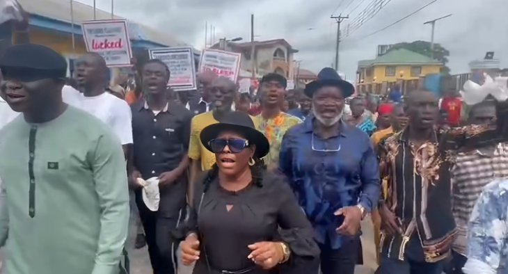 Pro-Wike Ex-Council Bosses Stage Solidarity Protest In Rivers LGAs