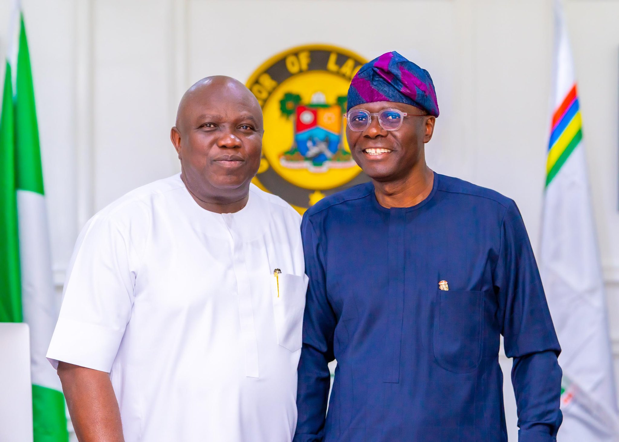 Lagos Governor Sanwo-Olu Receives Predecessor Ambode