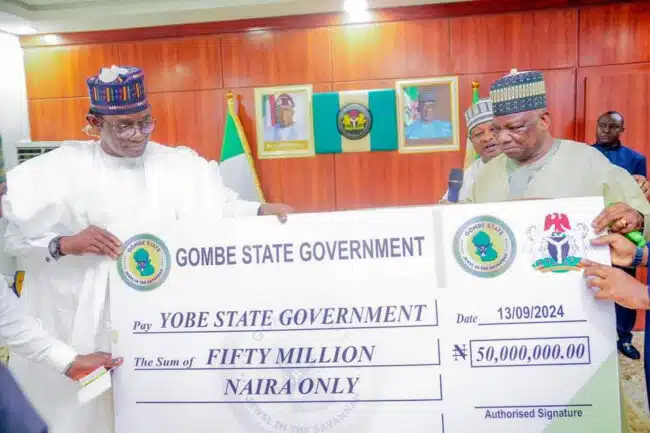 Terrorists Attack, Flood: Gombe Donates N50m To Yobe State