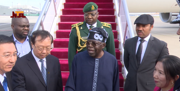 Tinubu Arrives China, Beijing, Begins Five-Day Official Visit