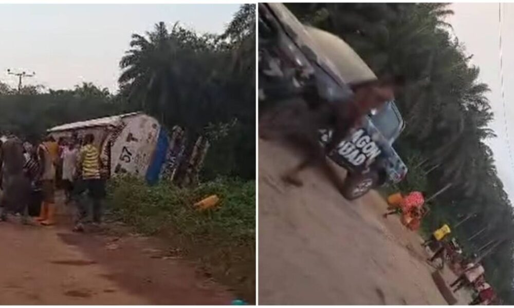 Residents Scoop Fuel From Fallen Tanker In Cross River