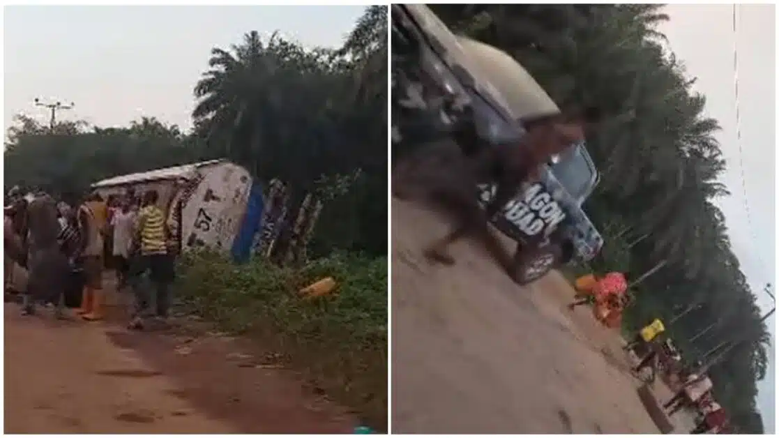 Residents Scoop Fuel From Fallen Tanker In Cross River